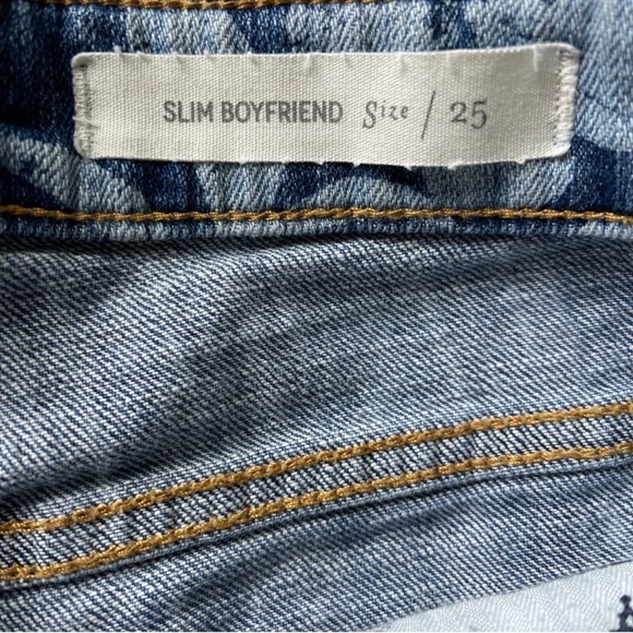 Pilcro And The Letterpress Slim Boyfriend Boho Floral Print Blue Jeans Size 25 - Picture 9 of 13